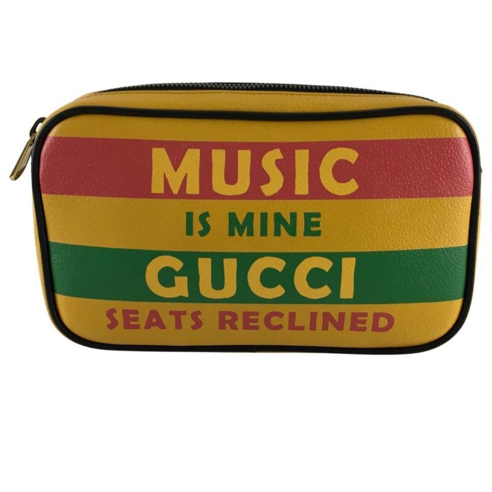 Gucci Men's Waist Bag Belt 100 Centennial Music is Mine Yellow Color Sz M